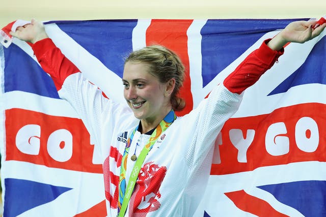 while Trott was pedalling to victory in the omnium, her fiancé Jason Kenny pushed to triumph in a tense final in the men keirin