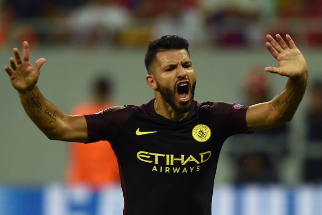 Aguero bagged three, despite missing two penalties
