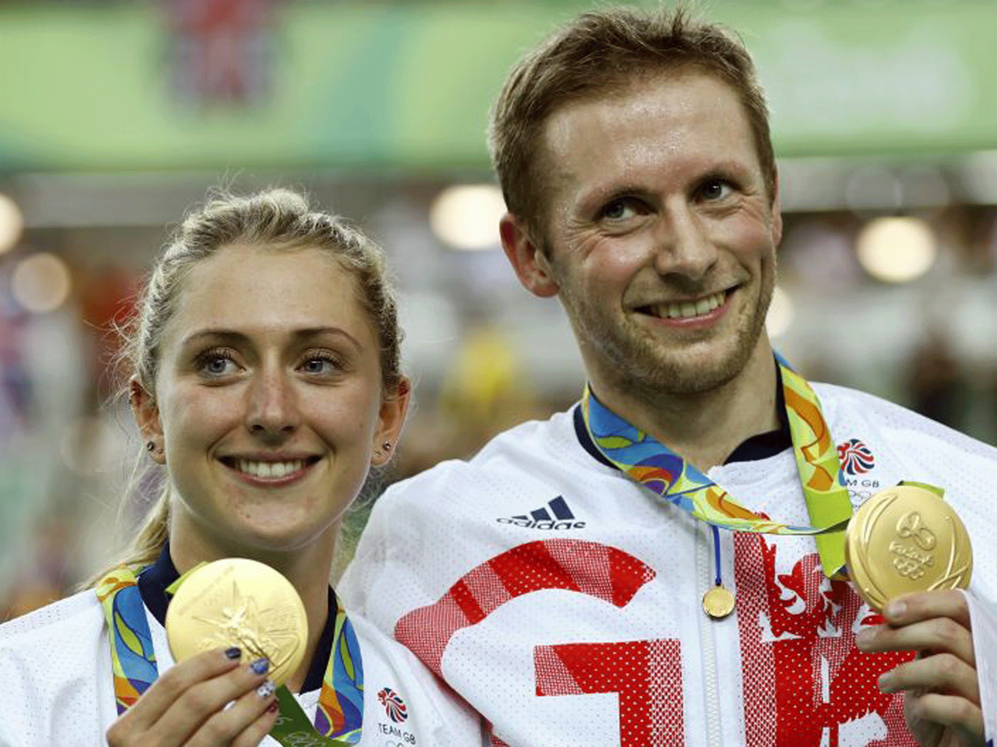 Laura Trott and her fiancé Jason Kenny, whose gold medals each cost approximately £5.5m in public money to achieve