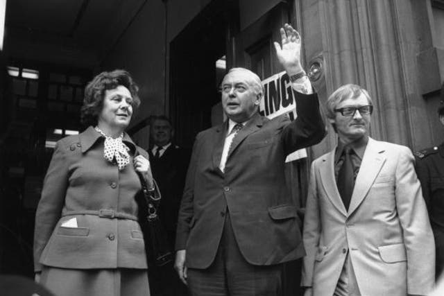 Harold Wilson and his wife, Mary, voting in the 1975 referendum (she voted No): Getty