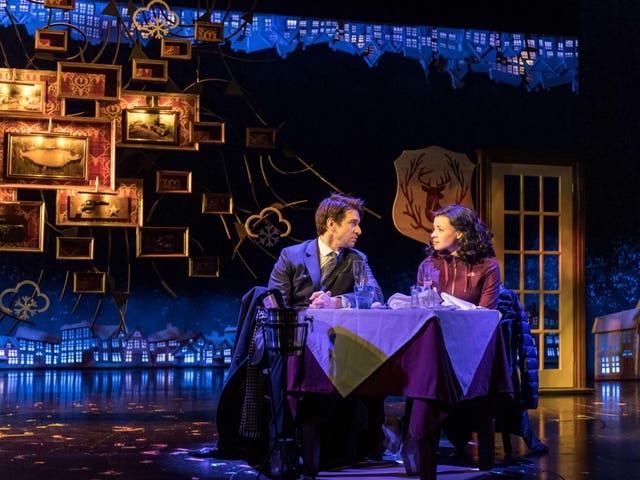 Andy Karl (Phil Connors) and Carlyss Peer (Rita Hanson) in Groundhog Day at The Old Vic