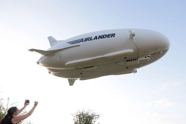 The Airlander 10 makes its successful maiden flight yesterday