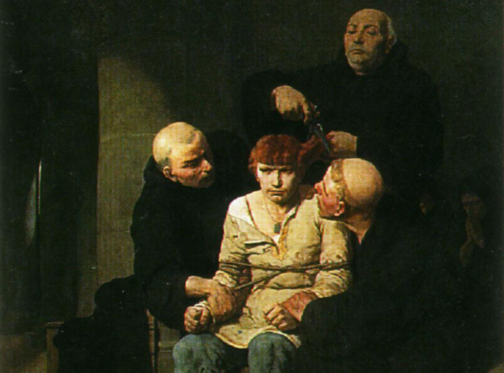 ‘The Last of the Merovingians’ by Evariste-Vital Luminais shows Childeric getting his hair chopped