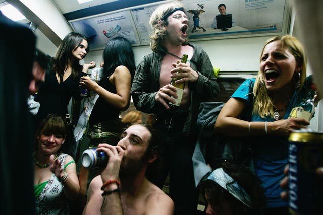 Scenes at the 2008 Tube drinking party