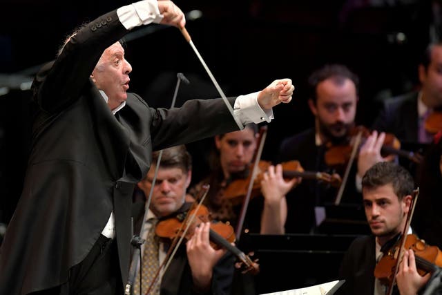 Daniel Barenboim conducts the West-Eastern Divan Orchestra at the BBC Proms