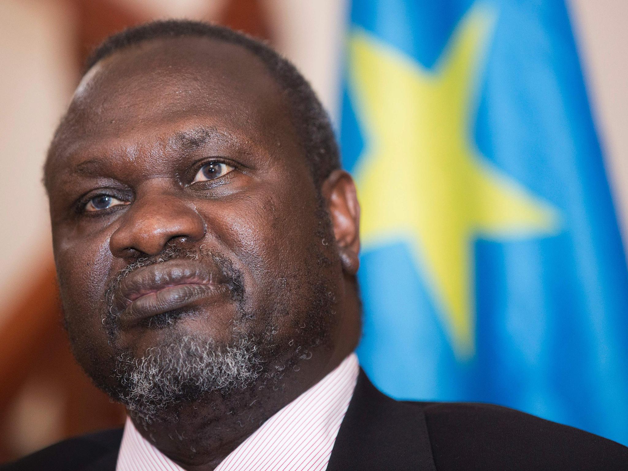 Riek Machar, South Sudanese Rebel Leader, looking on during an interview at his residence in Addis Ababa, Ethiopia