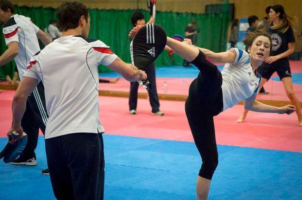 Jade Jones, winner of the taekwondo Olympic gold medal, practising (rather than practicing)