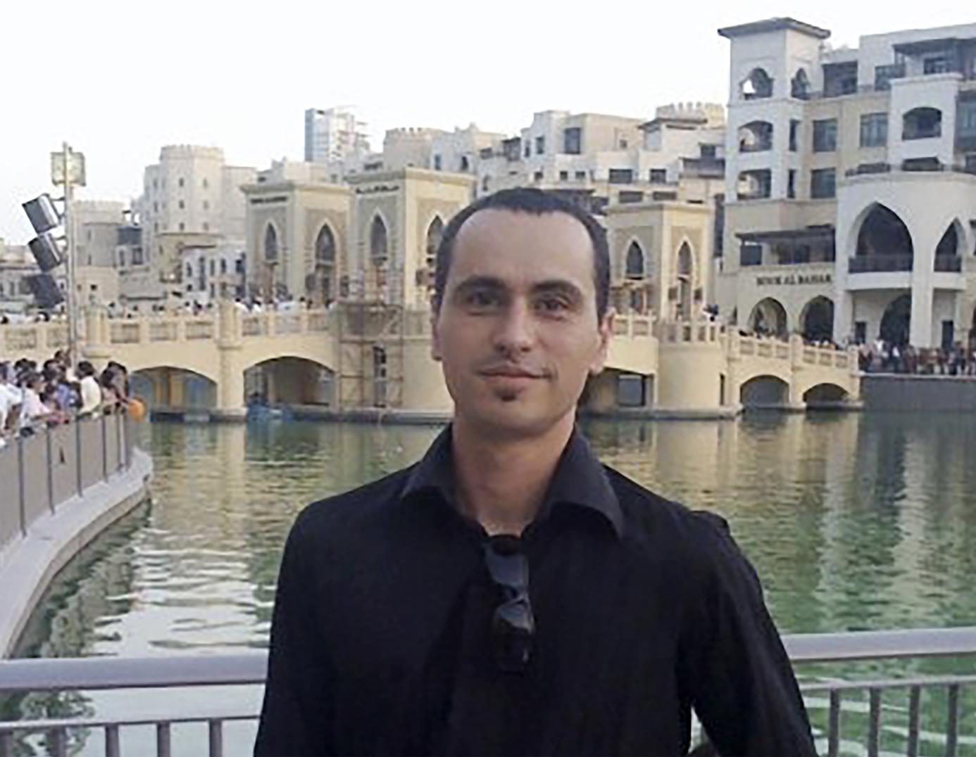 Scott Richards, pictured in Dubai, has been detained for highlighting the work of an Afghan refugee charity