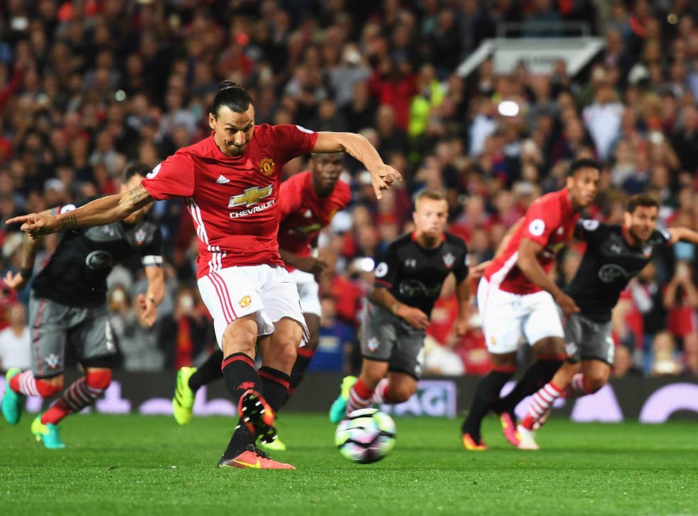 Zlatan Ibrahimovic converts his penalty for United