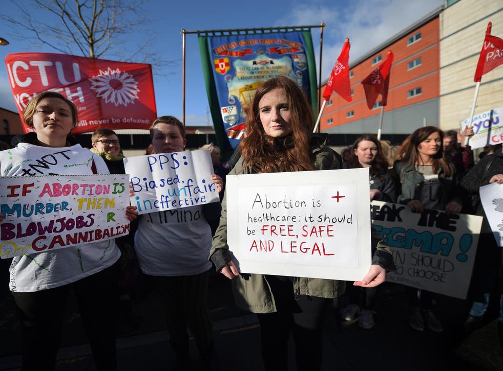 A pro-choice protest in Belfast in April 2016