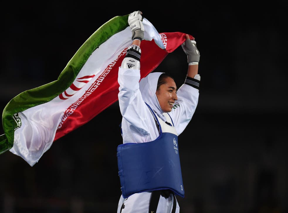 Iranian women at the games compete in sports where they can wear headscarves