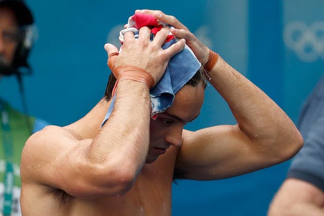 Tom Daley reacts to his elimination from the 10m individual diving