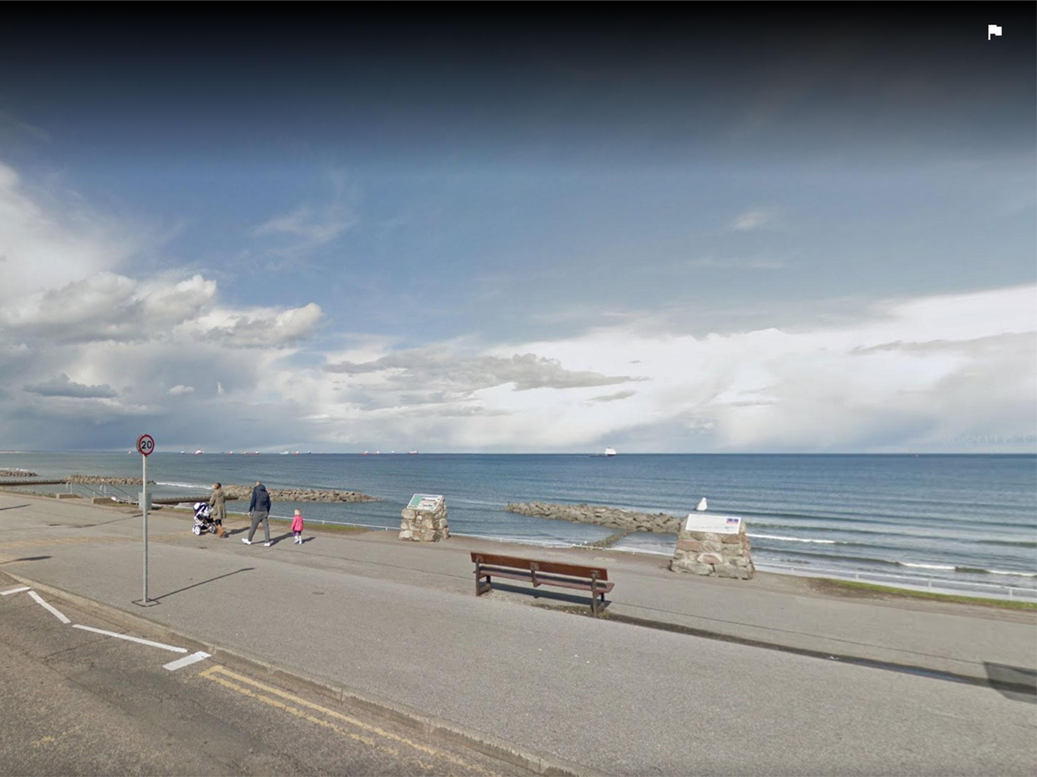 The section of Aberdeen beach near pizza hut, where the incident is reported to have taken place