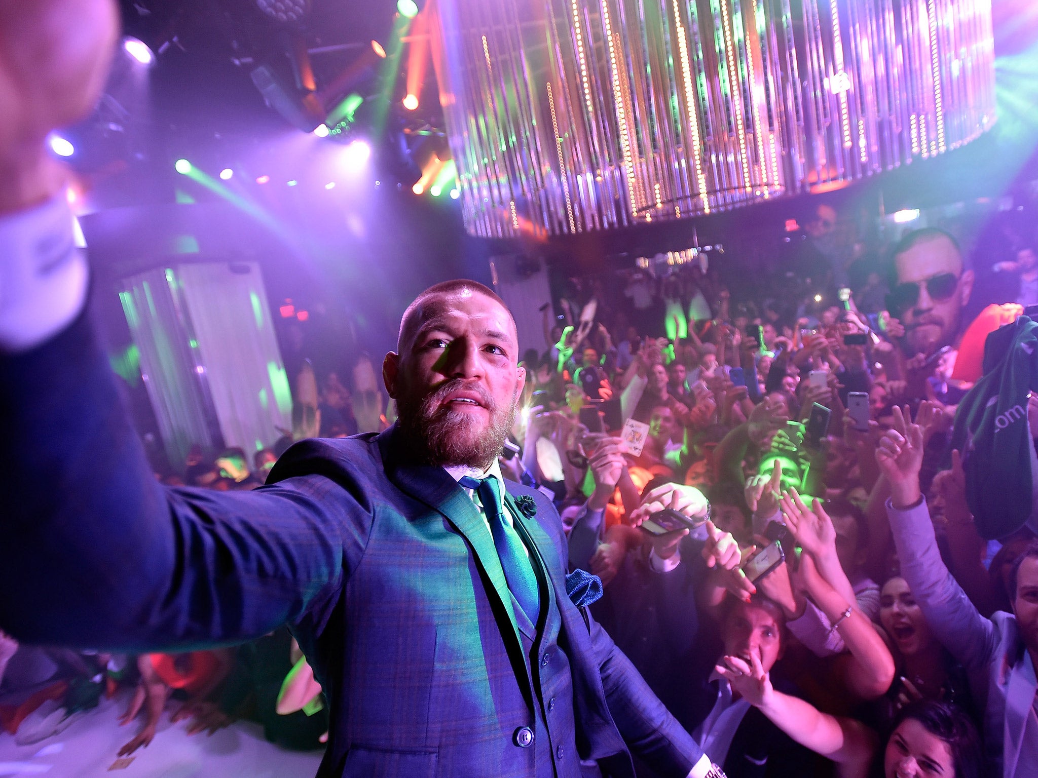 McGregor celebrated with his fans at an after party in Las Vegas