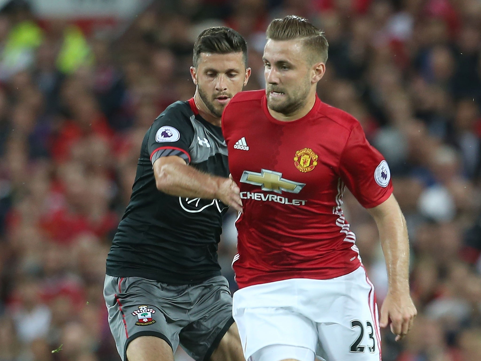 Luke Shaw is set to stay at home in Manchester