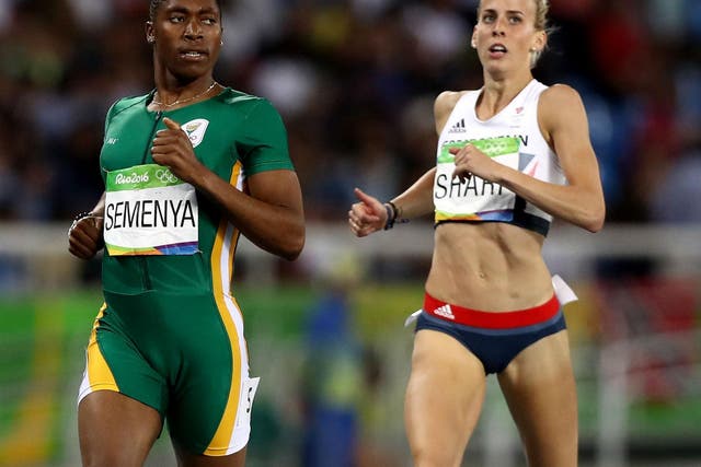 Caster Semenya and Lynsey Sharp competed together in the 800m.  Semenya won an easy gold while Sharp came sixth