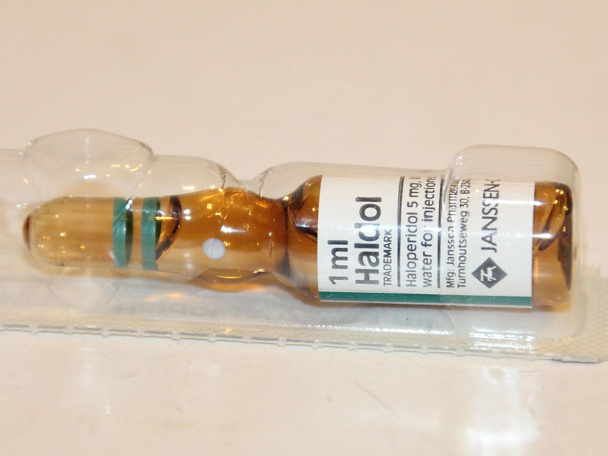 A sample of haloperidol under the trademark Haldol, 5 mg/ml