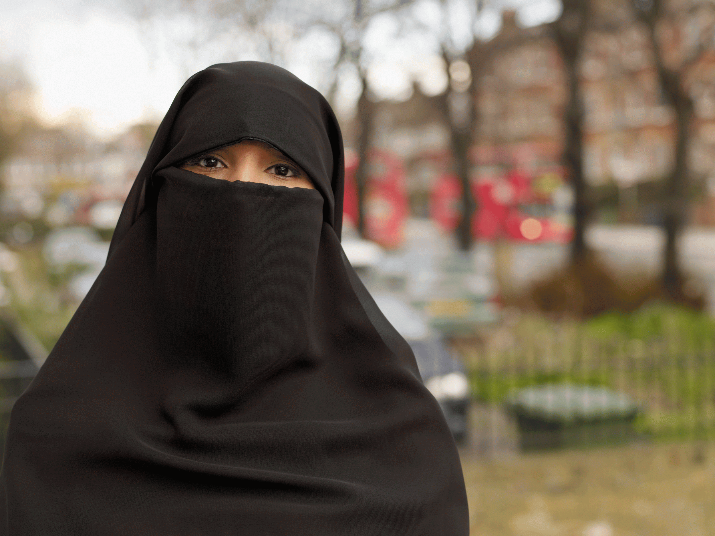 The school said good communication between teachers and students required the face to be seen. The niqab, shown here, leaves only the eyes exposed.