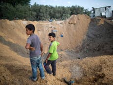 Israel hits Gaza Strip with barrage of air strikes in response to rocket attack by Palestinian Islamist militants