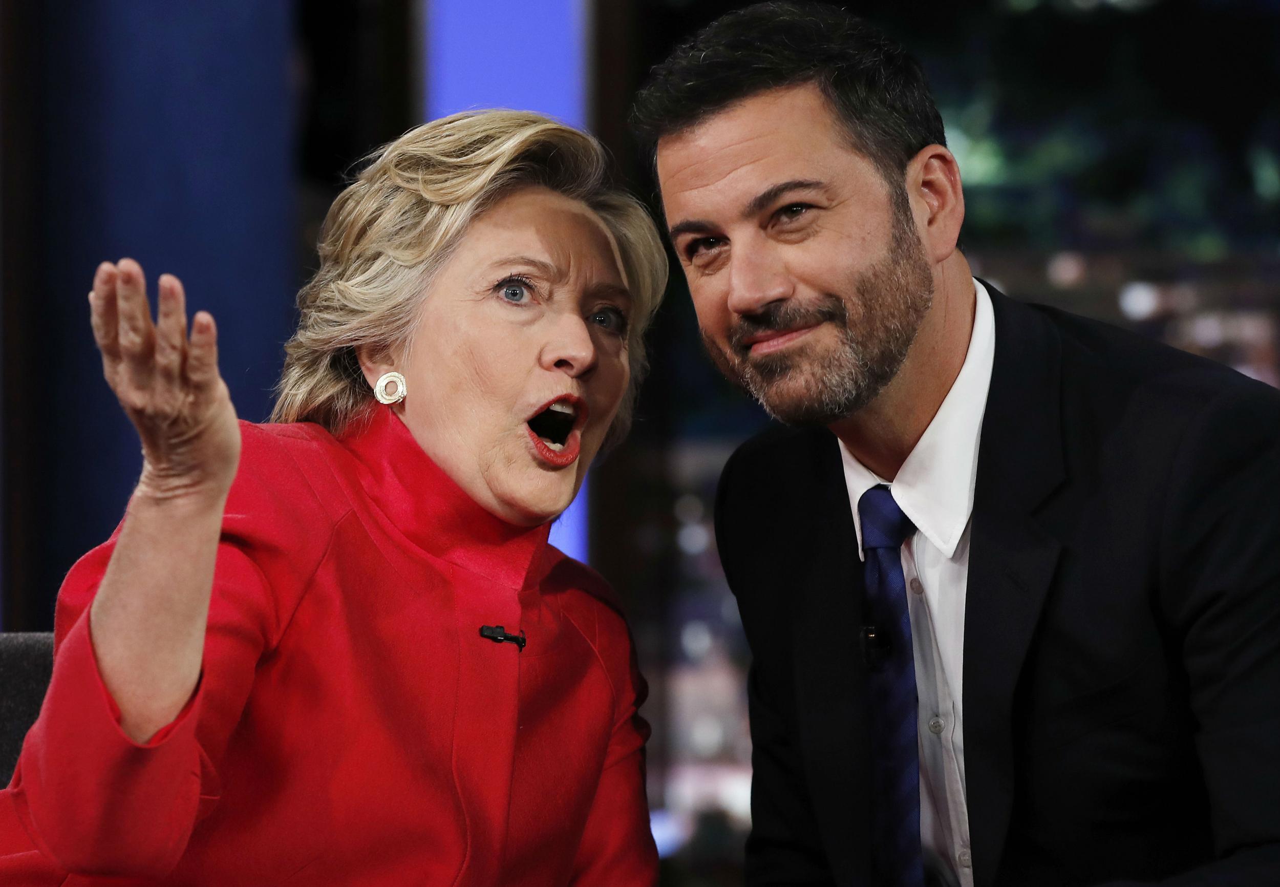 The Democratic nominee downplayed her email troubles on ‘Jimmy Kimmel Live’ on Monday