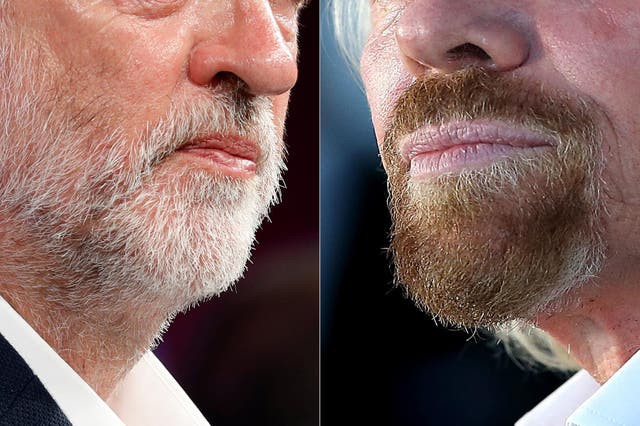 Jeremy Corbyn and Richard Branson are bristling for a fight: which beard speaks the truth?
