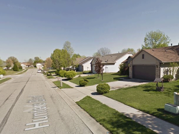 The road, Foxtail Drive, on the 3600 block, where Carl Williams was shot by police officer Christopher Mills after calling for help