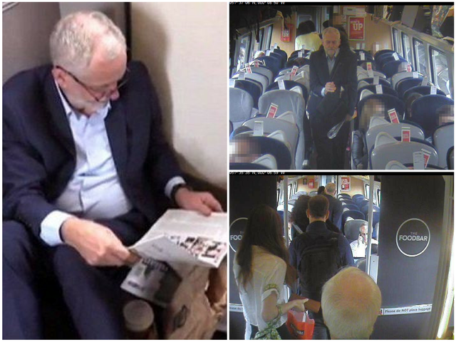 Virgin Trains released CCTV appearing to contradict Mr Corbyn's claims