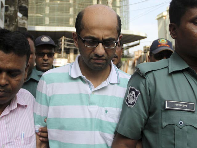 Hasnat Karim leaves after his court appearance in Dhaka on 13 August