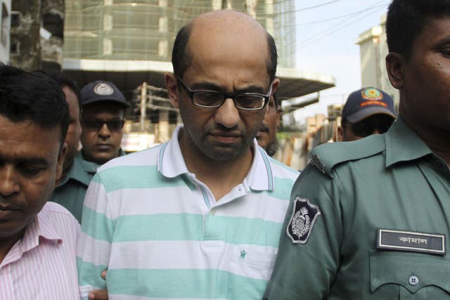 Hasnat Karim leaves after his court appearance in Dhaka on 13 August
