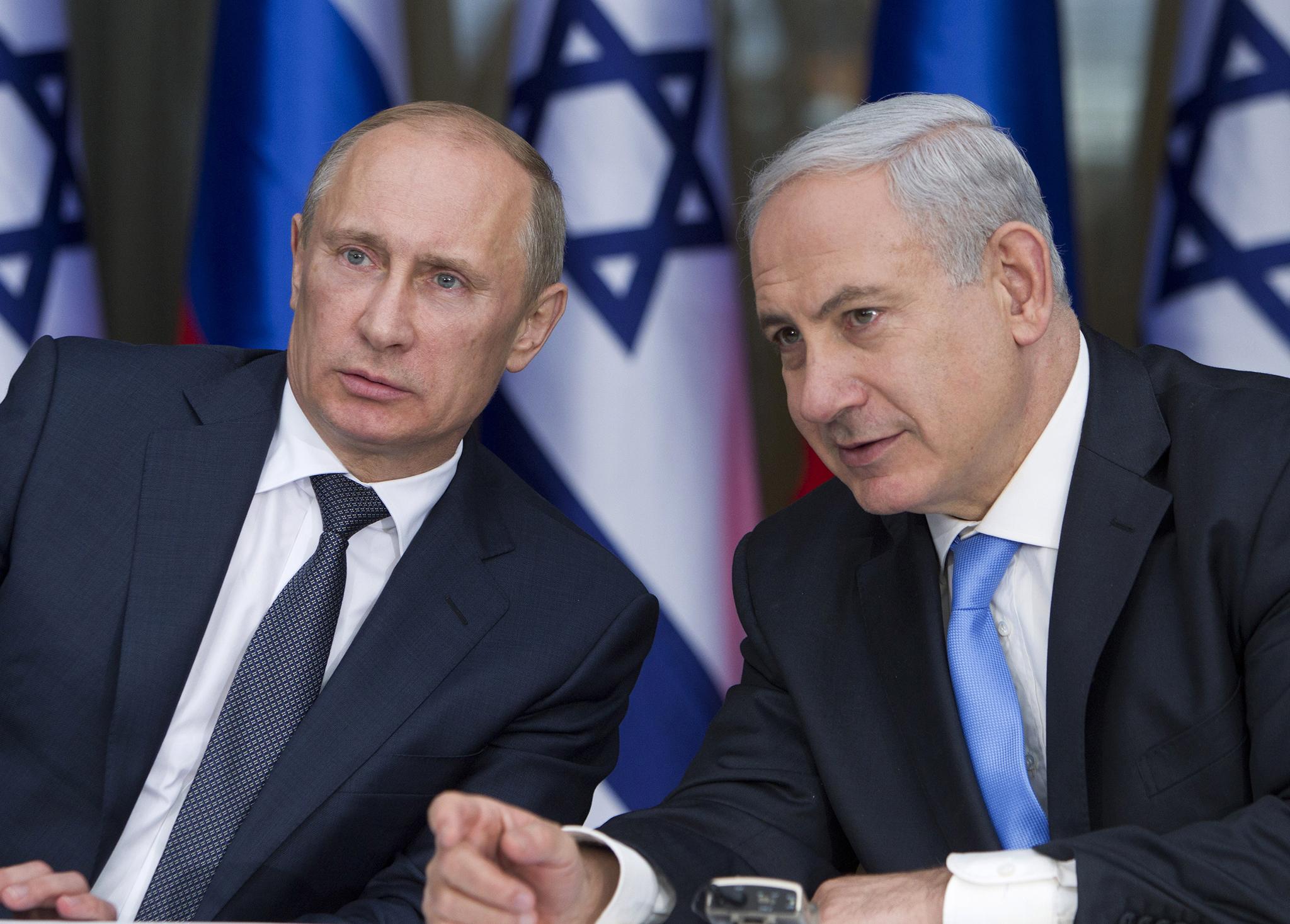 The Russian leader met Mr Netanyahu for the fourth time in a year in June, when they expressed mutual support for a ‘just’ solution to the conflict