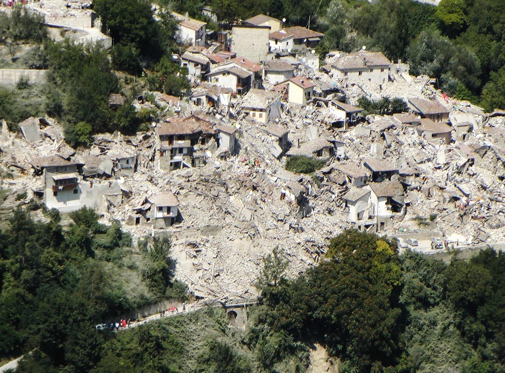 The village of Pescara del Tronto in the aftermath of the 6.2 magnitude earthquake