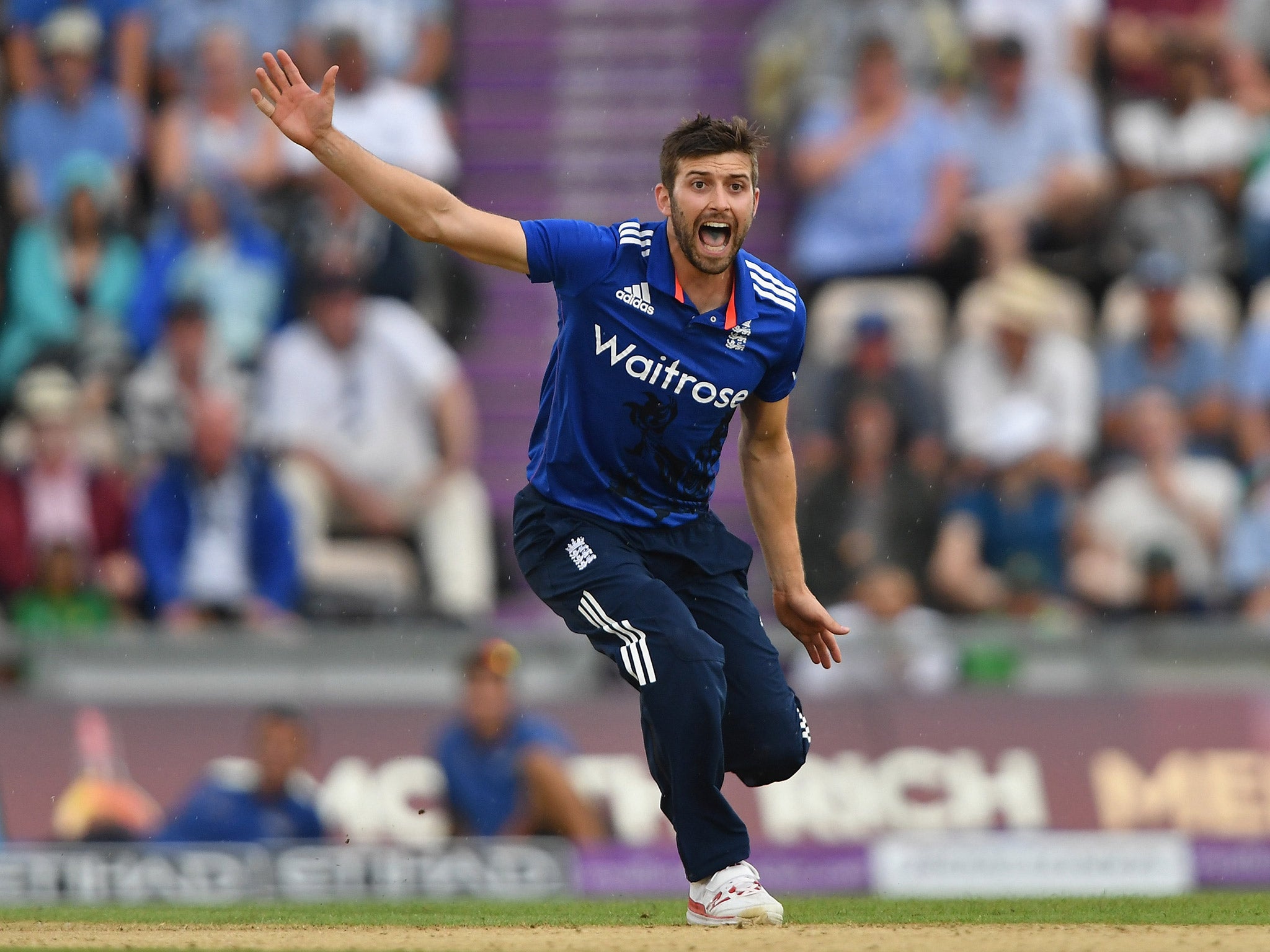 Mark Wood successfully appeals for a wicket during England's victory over Pakistan