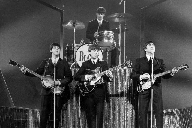 The Beatles on stage at the London Palladium in January 1964
