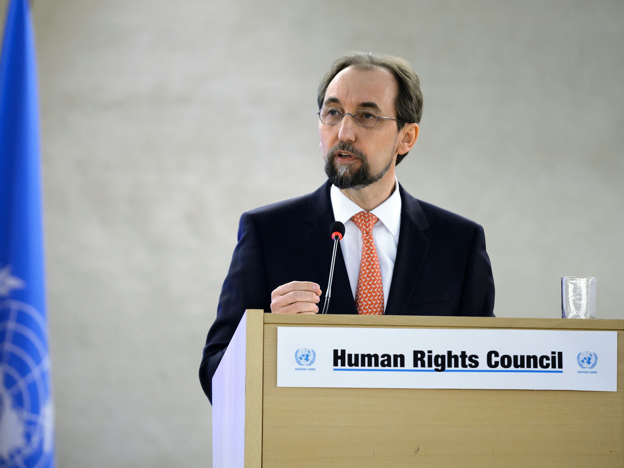 UN rights chief and Jordanian prince Zeid Ra’ad al-Hussein refused to tone down his remarks