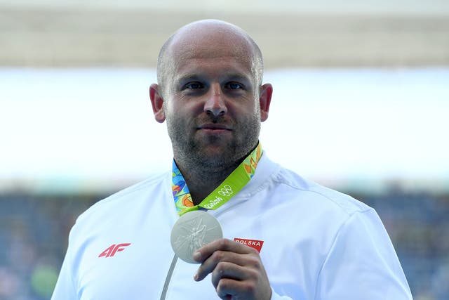  Piotr Malachowski with his silver medal