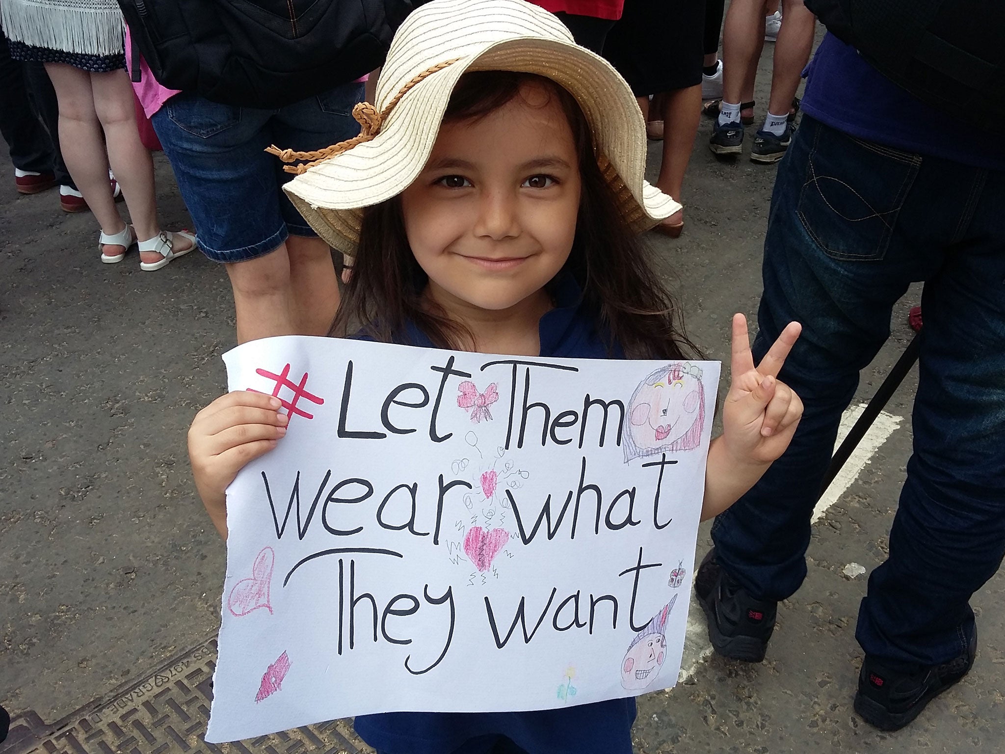 Somayia Khan’s six-year-old daughter came prepared with her own message for lawmakers in France