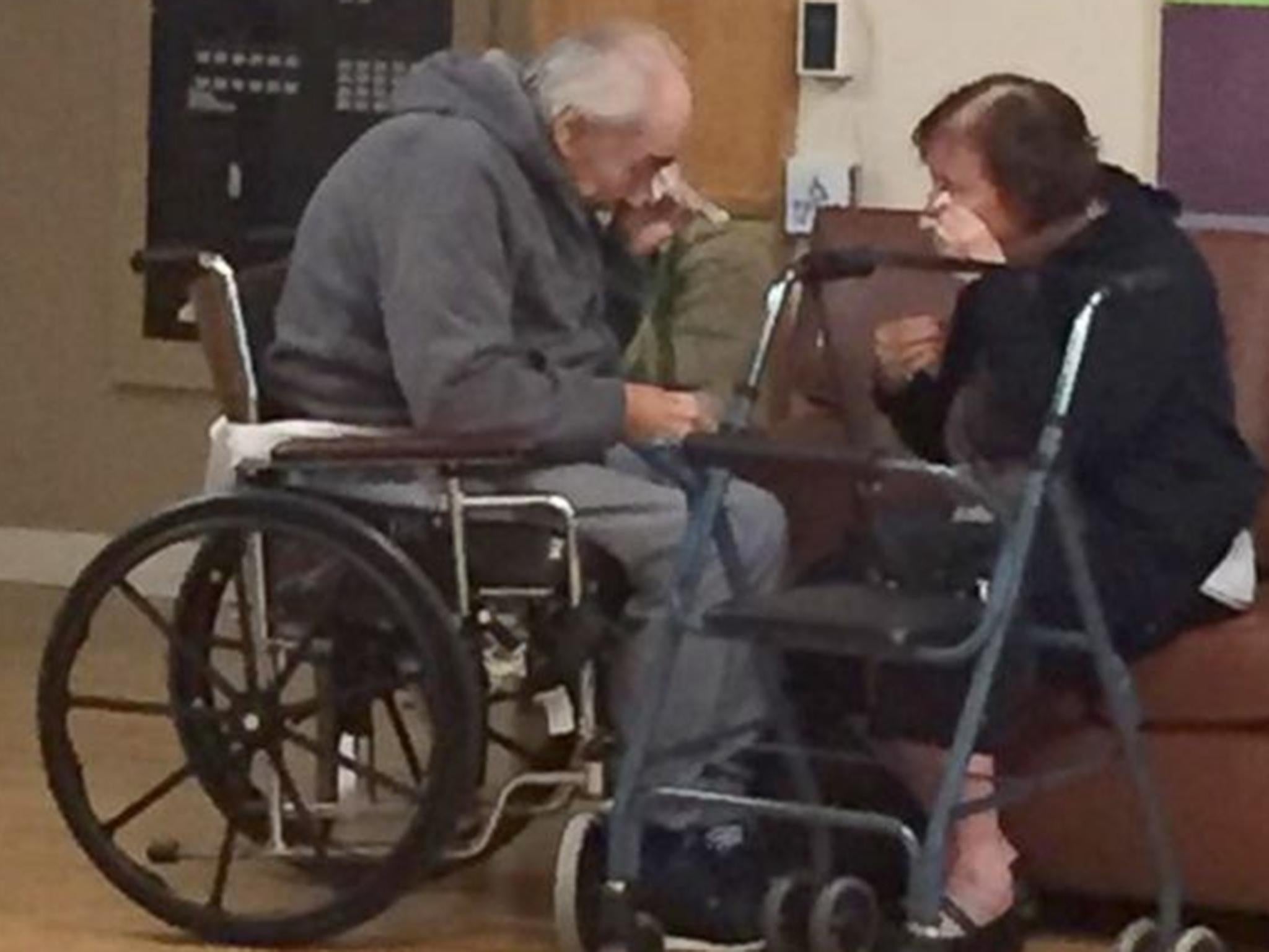 The couple burst into tears every time they visit each other