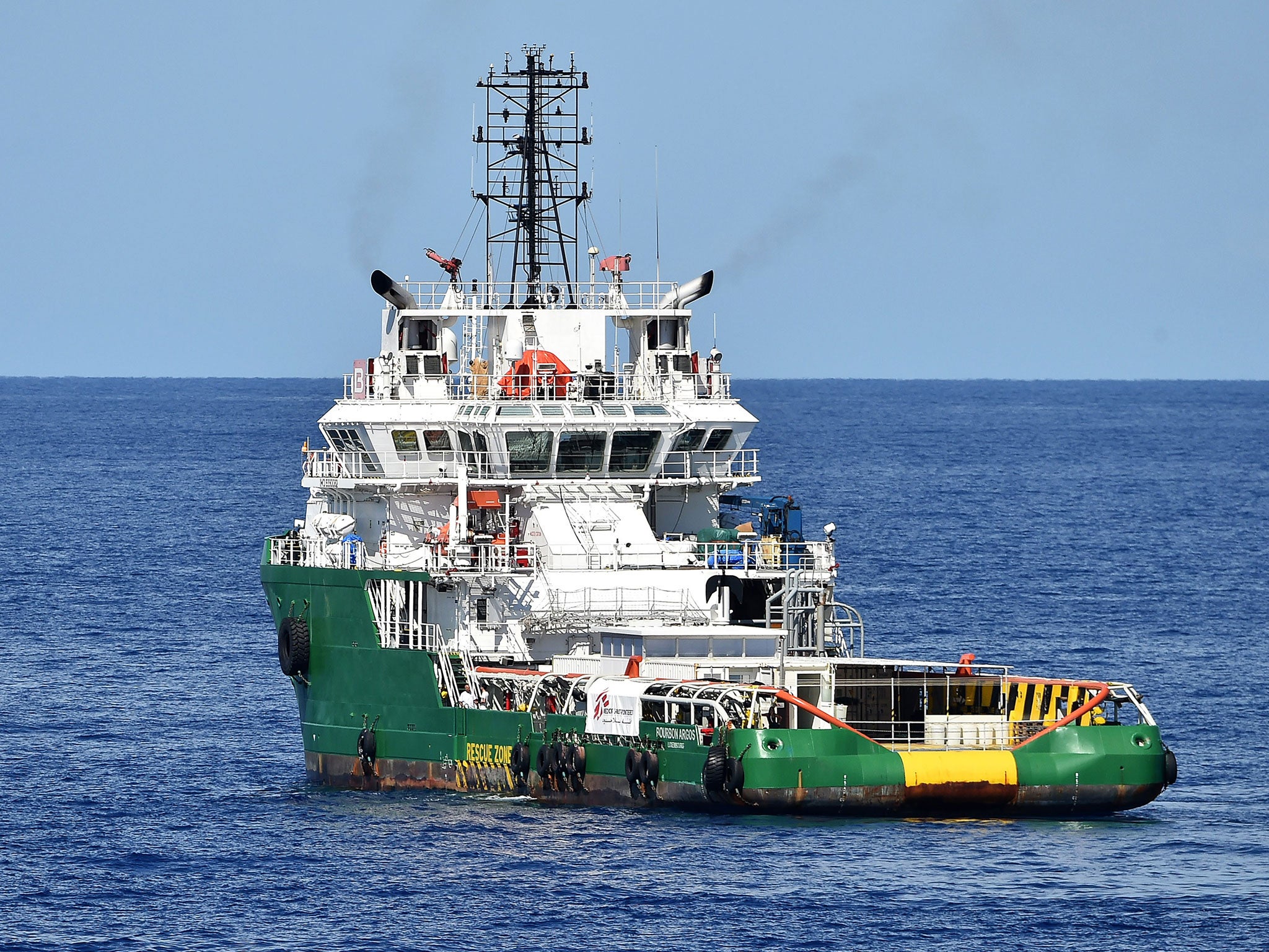 The Medecins Sans Frontieres (Doctors Without Borders) ship Bourbon Argos in the southern Mediterranean Sea