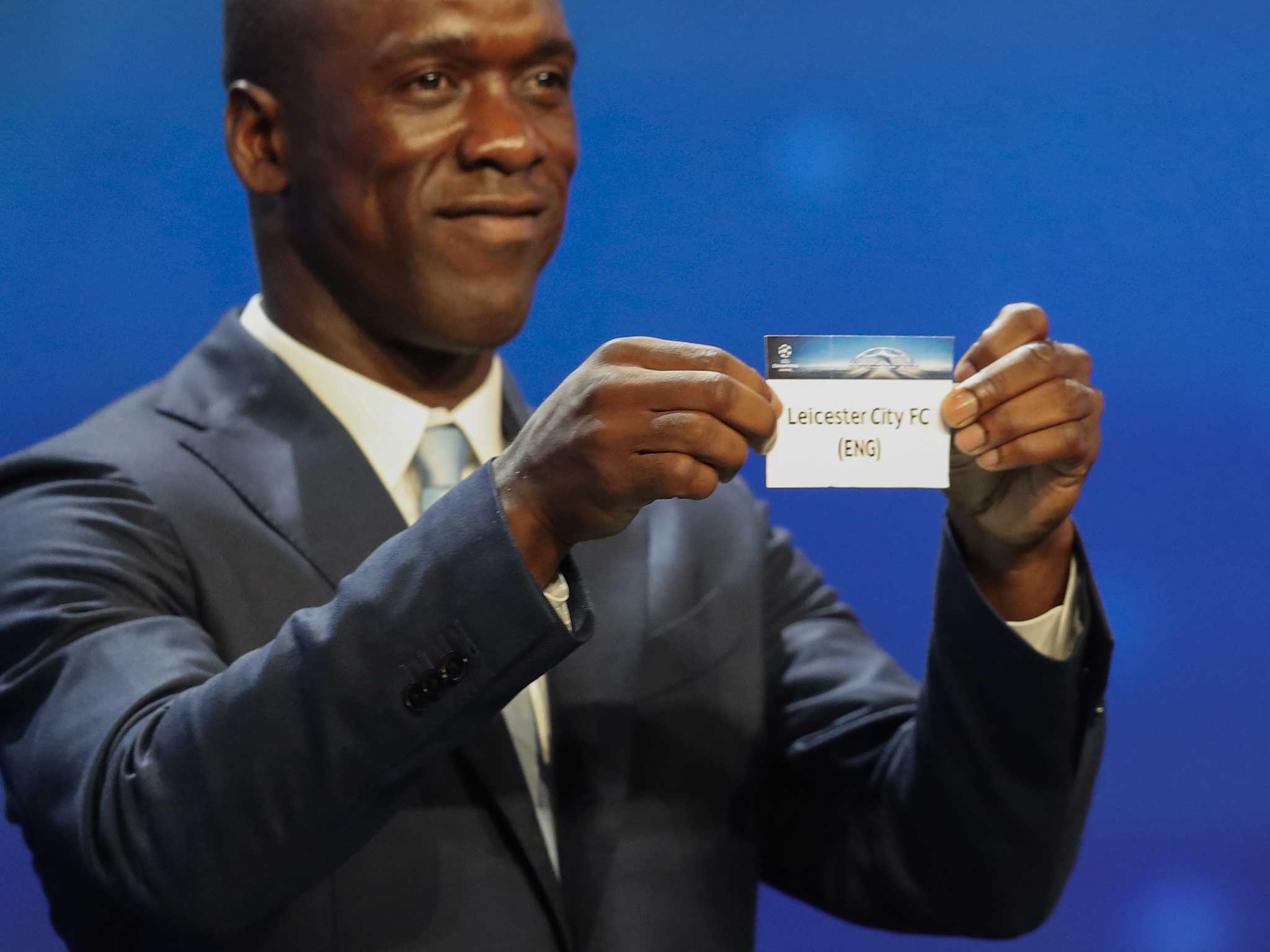 Clarence Seedorf draws Leicester City in the Champions League draw