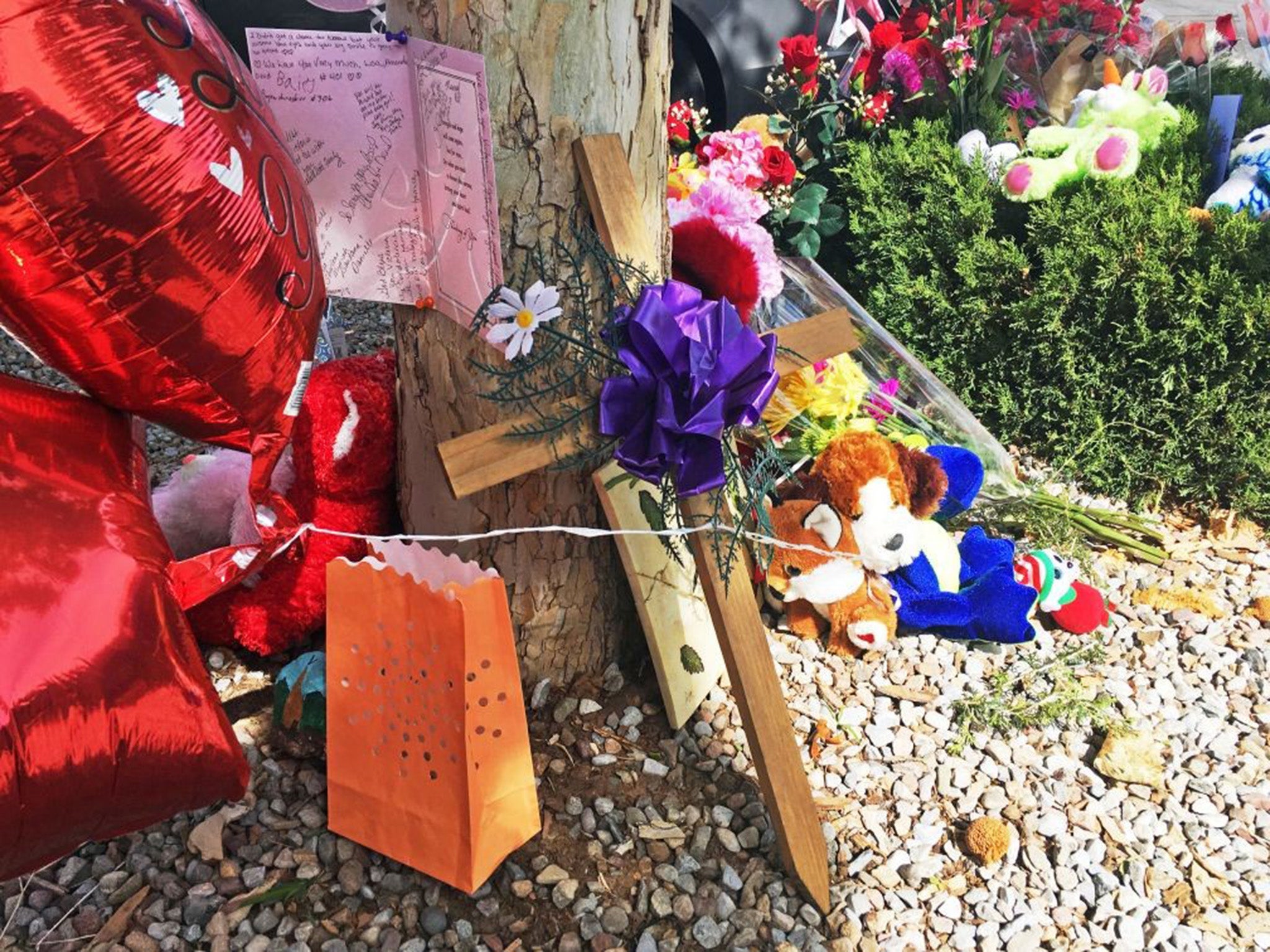 Tributes left to Victoria Martens who was raped and murdered at her home in Albuquerque, New Mexico