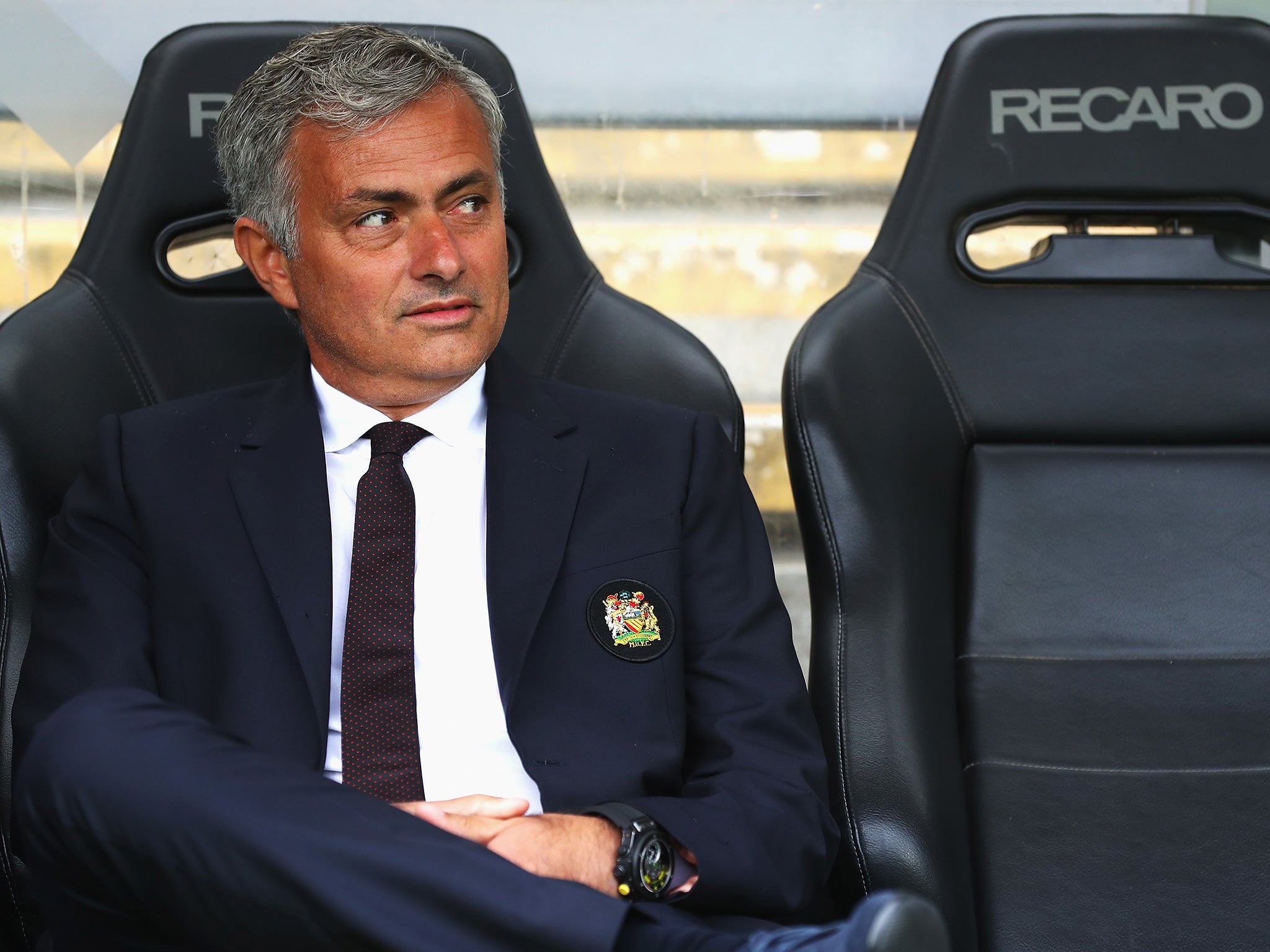 Mourinho in the dugout at the KCOM Stadium