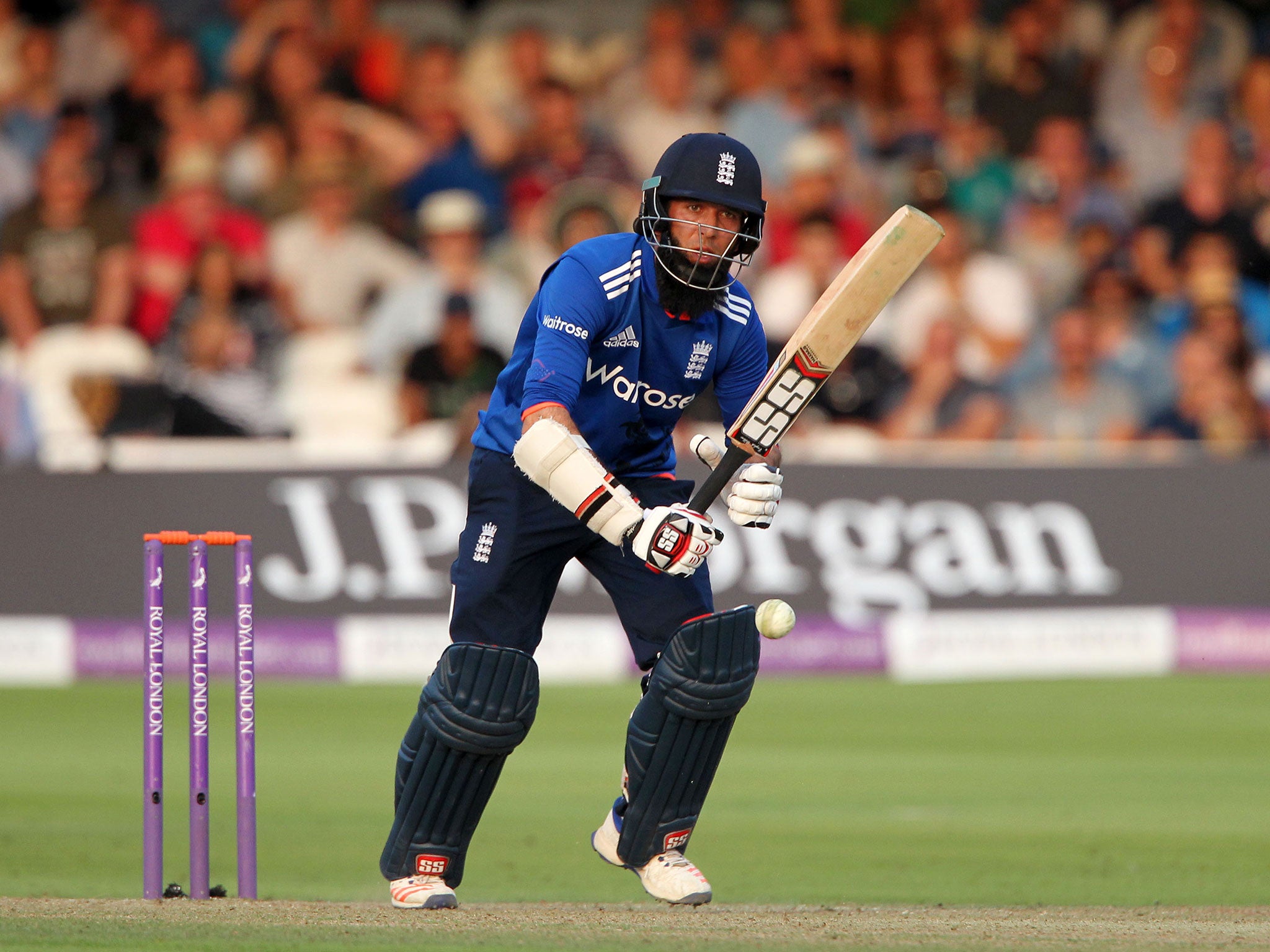 Moeen Ali of England bats during the 2nd One Day International at Lord's