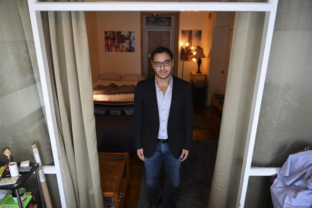 Amr Arafa is photographed at his apartment in Washington.