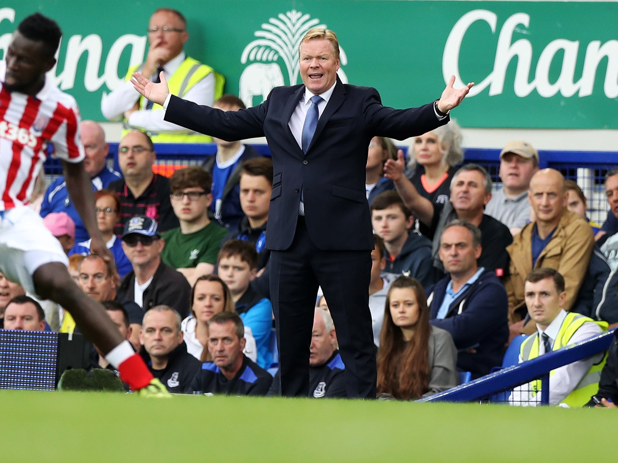 Koeman gesticulates on the touchline during Saturday's 1-0 win over Stoke