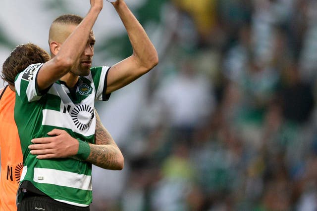 Islam Slimani thanks the Sporting supporters this weekend