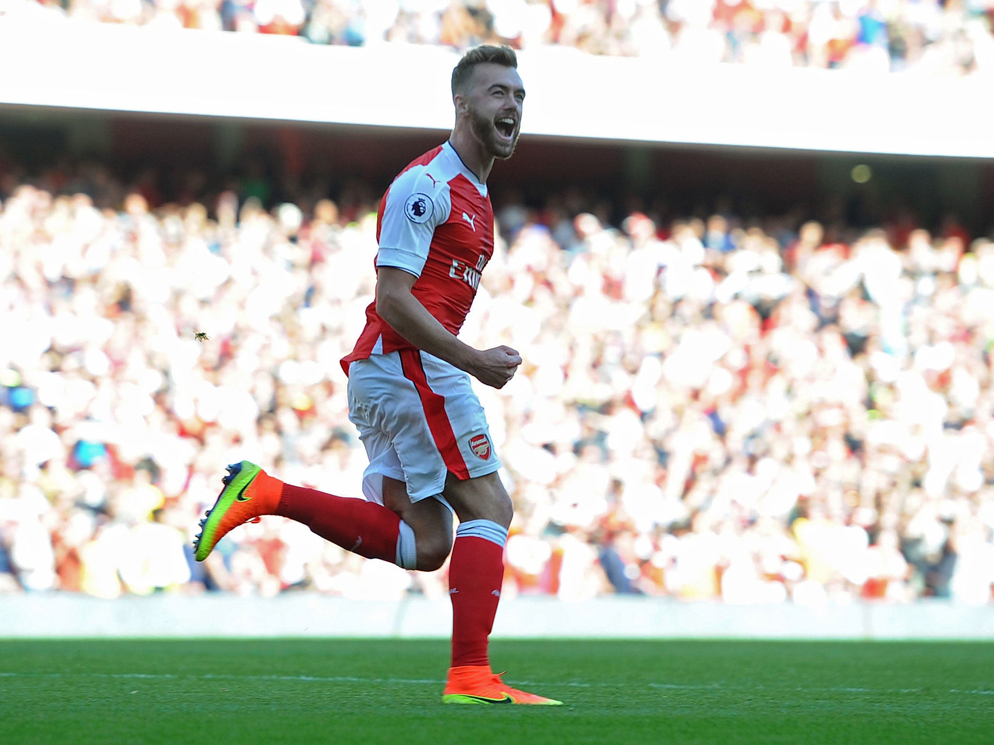 Calum Chambers in action for the Gunners