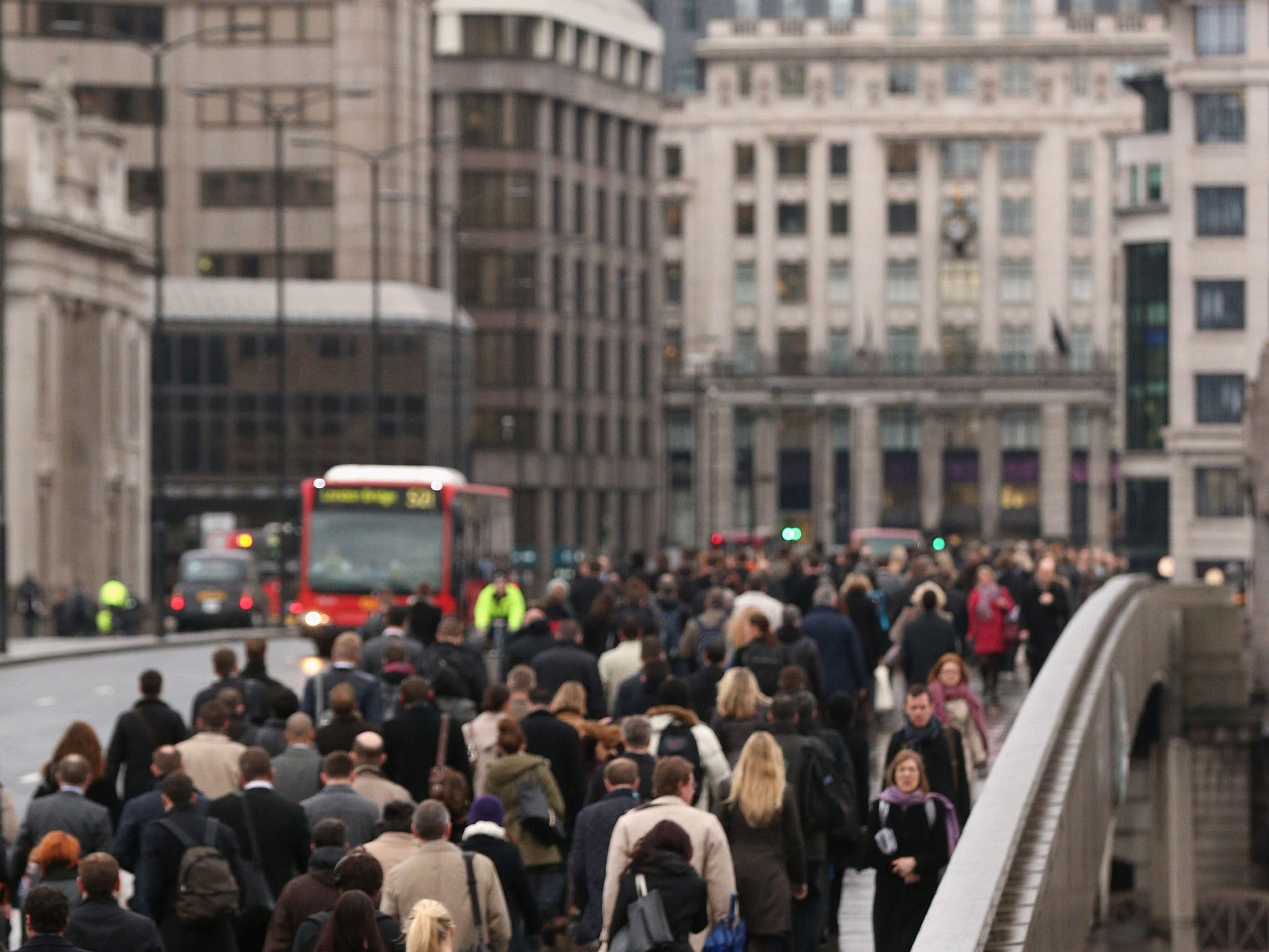 People walking to work in London