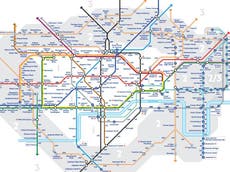 TfL releases ‘walk the Tube’ map showing number of steps between London stations 