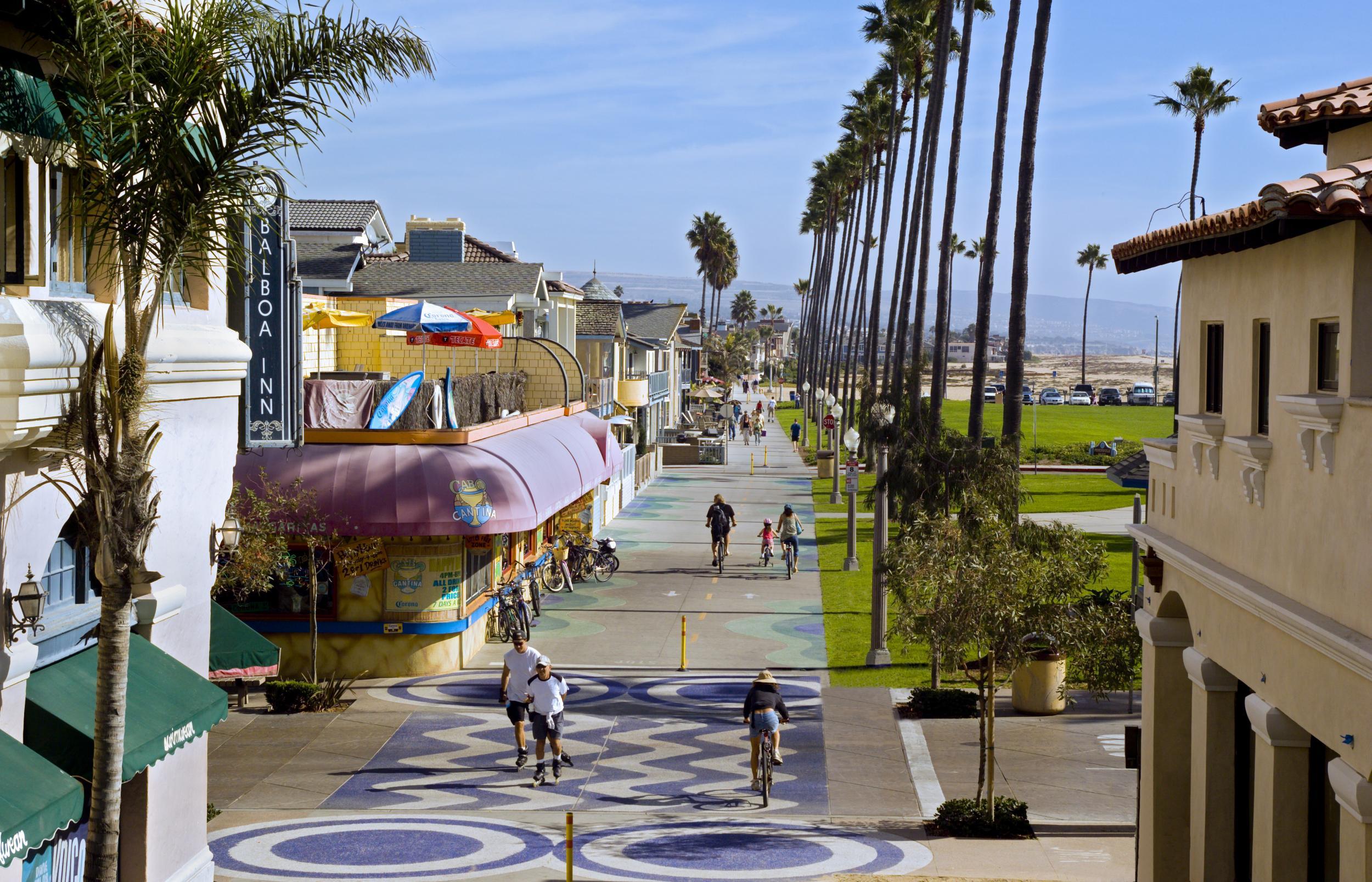 The Balboa Peninsula boardwalk
