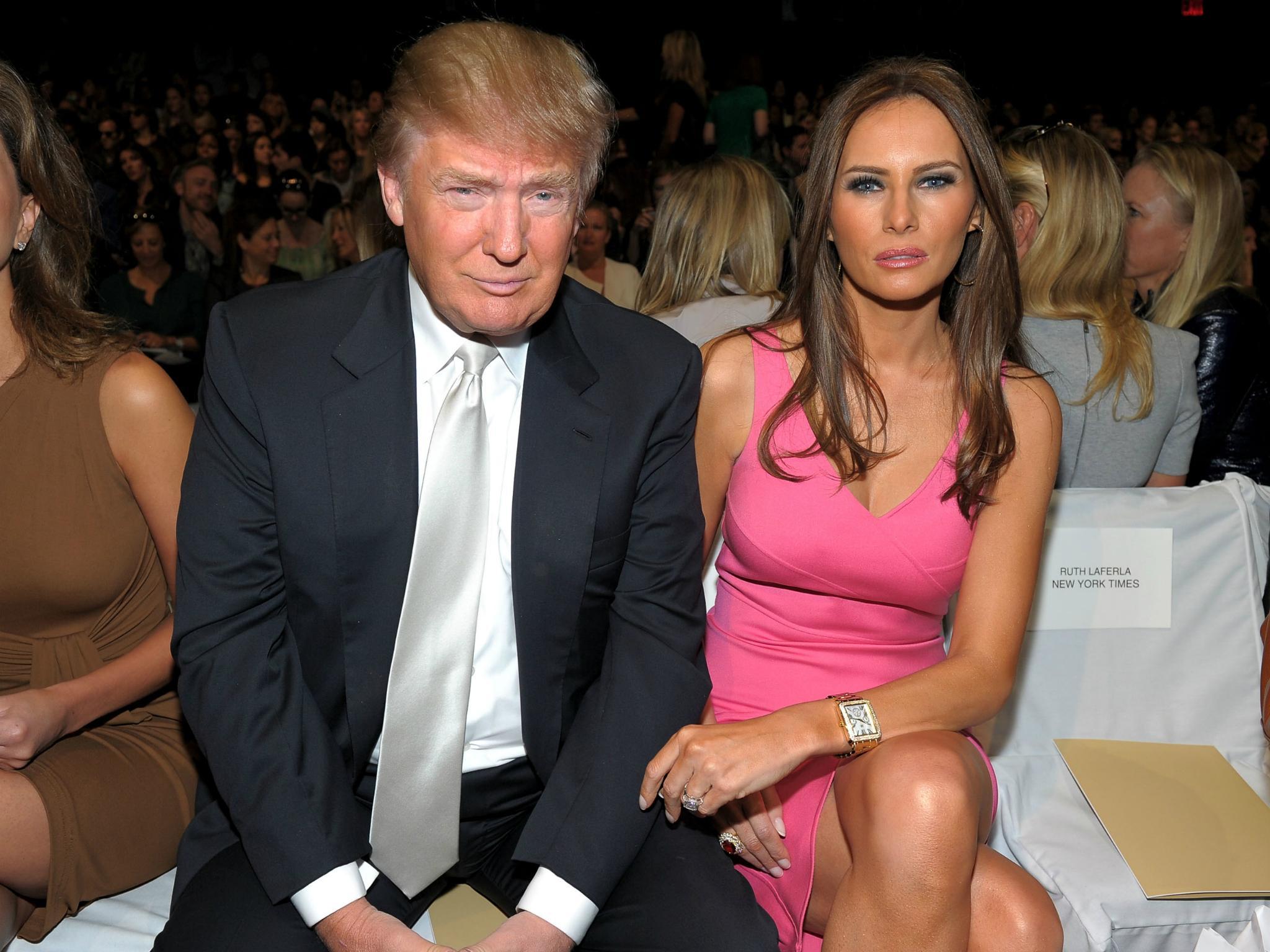 Donald and Melania Trump at a Fashion Week event in 2011 Michael Loccisano/Getty